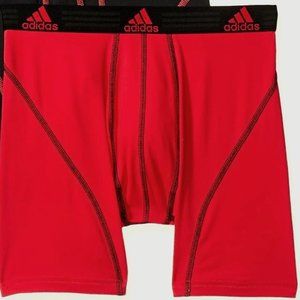 NEW-ADIDAS Men's PERFORMANCE AEROREADY 2-Pack Boxer Brief- SMALL-REAL RED